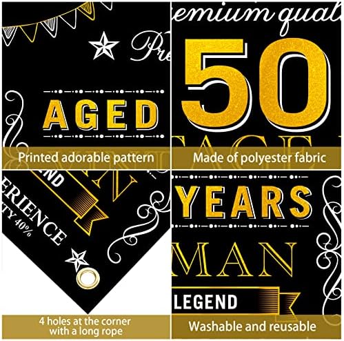 Украса за Банери с 50-годишнината на мъжете, Черно Златни Ретро на Фона на 50-Годишнината, Знак за Партита, декорация За Фотобудки за рождения