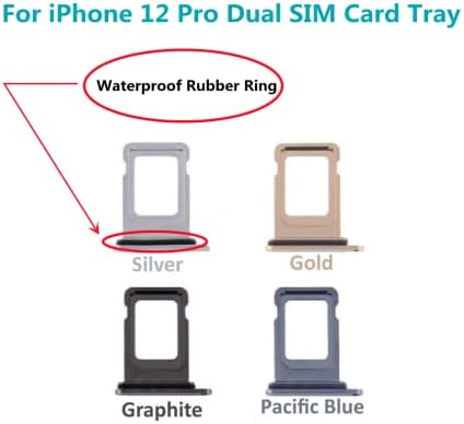 Смяна на притежателя на слота за тавата за две СИМ-карти LNONLS за iPhone 12 Pro 6,1 инча с Непромокаем Гумен пръстен и се използва