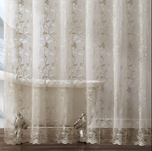 Дантелени завеси за душ LINENZONE с елегантен дизайн във формата на листа. Размер 72 х 72. Може да се използва Като Селски
