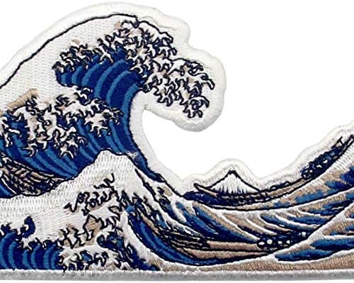 Страхотна нашивка Wave Off Kanagawa, Бродирани Байкерская Апликация, Желязо Пришитая Емблема