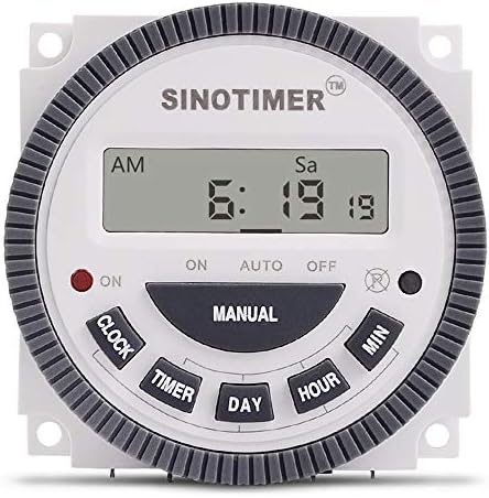 SINOTIMER TM619 Превключвател таймер Цифров LCD таймер захранване Седмичен Програмируем Разредител Модел 16A 1NO + 1NC (TM619-3