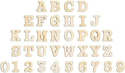 Cregugua 1,2 Инча 342 Броя Малки Дървени Букви и цифри Занаяти Непълни Дървени Букви на Азбуката, Цифрите за Scrapbooking (с допълнителни
