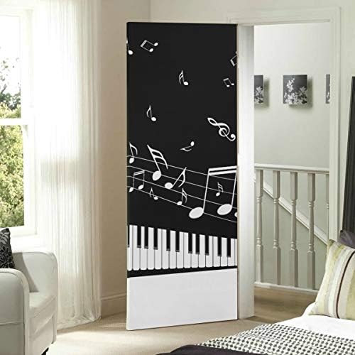 Декоративен Гараж ENEVOTX Вратата Абстрактна Илюстрация на Клавишите на Пианото Музикални Ноти Врати Покритие Здрав Плат Пълни с Дръжки
