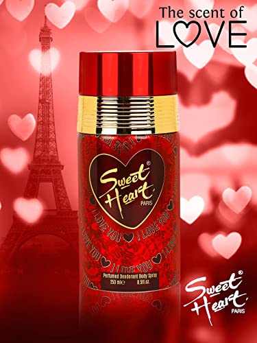 Универсален Парфюмированный Дезодорант-спрей за тяло Sweet Heart I love You, Класически устойчив аромат, Размер - 250 мл (опаковка от