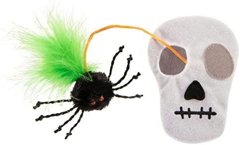 Плюшен Играчка За котки Petlinks Хелоуин Spider Stash Hide & Seek - Черен / Бял, Един размер