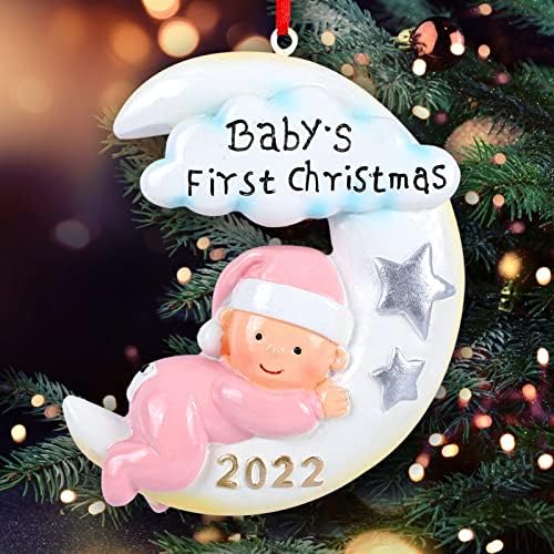 Първото Коледна украса на детето 2022 – Украса за Коледна елха от смола 2022 за малки момичета – Първата Коледна украса за малки