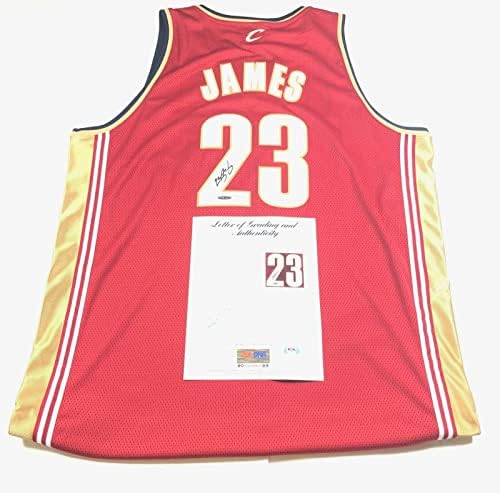 Леброн Джеймс Подписа Фанелката на Горната част на палубата PSA / DNA Auto Grade 9 Cavaliers С Автограф - Тениски НБА с автограф