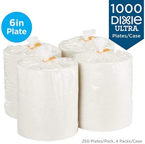 Хартиени чинии Dixie Ultra 6 Heavy-Weight от GP PRO (Джорджия-Тихоокеанския регион), Бели, SXP6W, броя 1000 броя (250 плочи в пакет по 4