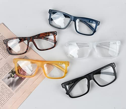 Eyekepper, 5 опаковки очила за четене голям размер в квадратни рамки, ридеры за мъже и жени