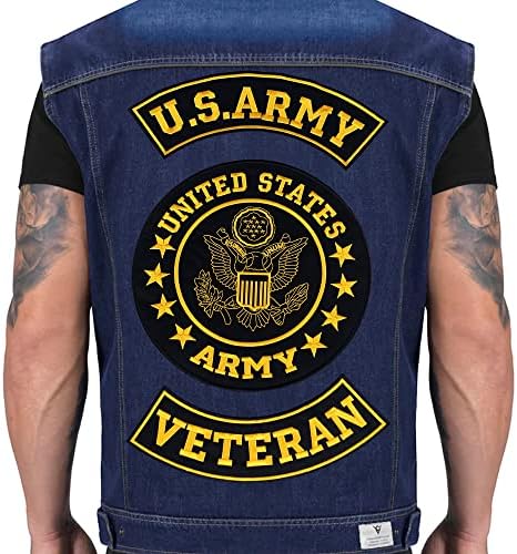 Армейските Ветерани ленти, Определени за ветеранских байкерских Мотоциклетни Жилетки или задната част на якето 3 бр. Комплект железни