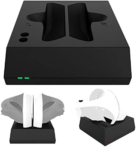 TECKEEN Двойно-Бързо Зарядно Устройство База зарядно устройство ще захранване на Зарядно устройство Поставка База за PS VR2 Контролер