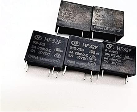 ФОРГУН Реле 5шт Висок ток на модула за печатни платки САМ Реле 32f-g-005 012 024- hs3 4-пинов 5A 10A (Размер: HF32F-G-05-HS10A)