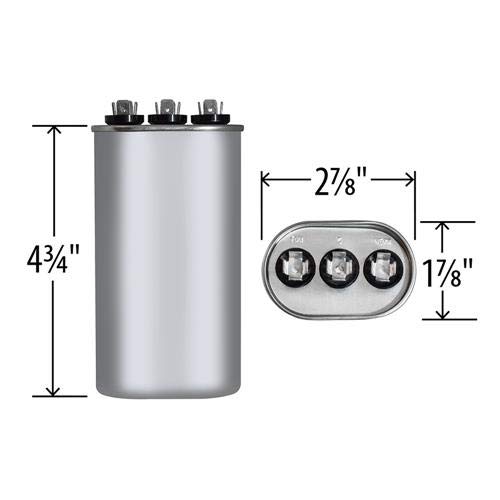 Овална кондензатор с двойно действие 60 + 5 x 370 или 440 v ac от Jard 12809