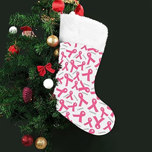 Розовата Лента Рак на гърдата Персонализирани Коледен Отглеждане Коледа Камина Семейно Парти Висящи Украшения