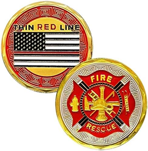 Монета на Повикване Американска Икона на пожарна и спасителна служба Възпоменателна Монета Флаг пожароизвестяване Модел Монети Чест