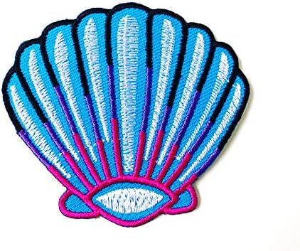 Ленти с логото на TH Blue Pearl Seashell Сладко Cartoon1, Дойде Желязо, Бродирана Апликация, Икона, Нашивка за Знак, Облекло,