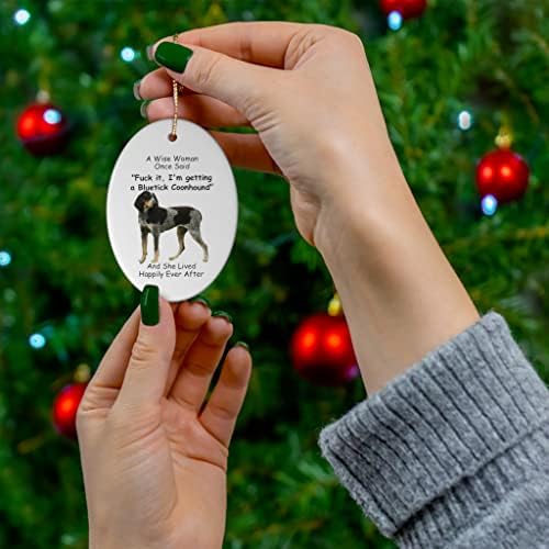 Забавна Синепалая Енотовидная Куче Браун Merle Подаръци За Кучета 2023 Коледно Дърво Украса Мъдра Жена Веднъж Каза Овални