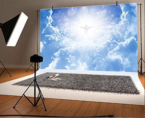 Leyiyi 5x3 фута Исус Христос в Небето Фон за Снимки в Небесното Царство е Място на Небето Облак Боке Отблясъците Петно Свещен Банер