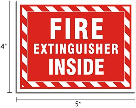 Вътрешна Стикер На Пожарогасител Uflashmi, Знак Пожарогасител, 4 опаковки, 5 x 4