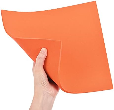 uxcell Оранжеви Листа пяна EVA 10 x 10 См дебелина 5 мм за Занаяти собствените си ръце, 4 бр.