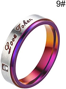 2023 Стомана Лилаво, Лилаво и пръстен с Диамант Двойка Титанови Модерен Европейски Двойка Пръстени Ring Love Американски Пръстена Стръмни