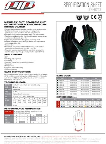 MaxiFlex 34-8743 Зелени ръкавици с нитриловым микропенным покритие За улавяне на дланта и пръстите - Отлично сцепление и устойчивост на износване