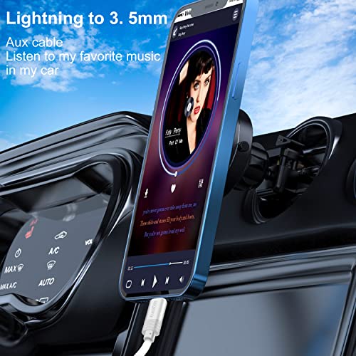 SIQIWO Светкавица-3.5 мм Aux Кабел 2 м Aux Кабел за iPhone в колата, Aux-Светкавица Кабел за слушалки / слушалка Съвместим с iPhone 14 Plus