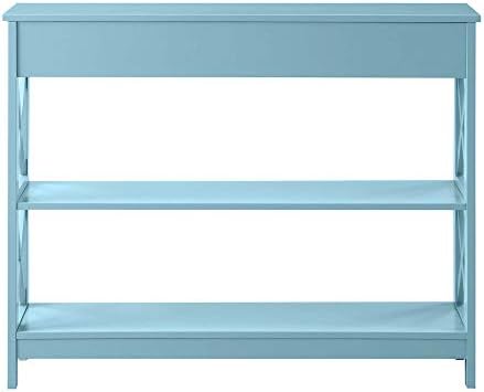 Концепция за обзавеждане Оксфордския конзола масичка с 1 чекмедже и рафтове, с цвят на морска пяна на син
