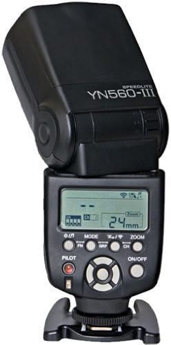 Светкавица YONGNUO YN560-III-USA Speedlite с вграден приемник на 2.4 Ghz за Canon, Nikon, Pentax, Olympus, GN58, гаранция за САЩ (черен)