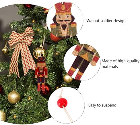 KESYOO 2) Украса 6 бр. Коледни Украшения във формата на Щелкунчика, Дървени Фигурки на Коледните Войник, Декоративно Коледно