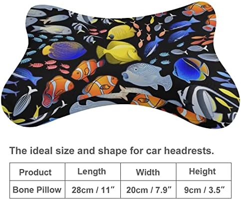 Графична Възглавница за врата, във формата на Океанска Риба, Комплект от 2 Възглавници за главата с останалите автомобилни Седалки, Възглавници
