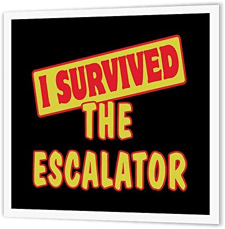 3dRose ht_118331_3 I Survival The Escalator - Гордост и чувство за хумор оцелял Дизайн-Ютия с топлообменник, 10 на 10 см, на бял материал