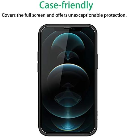 NEW'C [3 опаковки] е Предназначена за iPhone 12 Pro Max (6.7) Защитно фолио за екран от закалено стъкло, сверхпрочная, удобна за корпуса