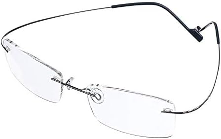 WiiNK - Ультралегкие Титанов Очила за четене без рамки (Сребристи) - В комплект Модерен Защитен калъф - За мъже и жени - $18.00