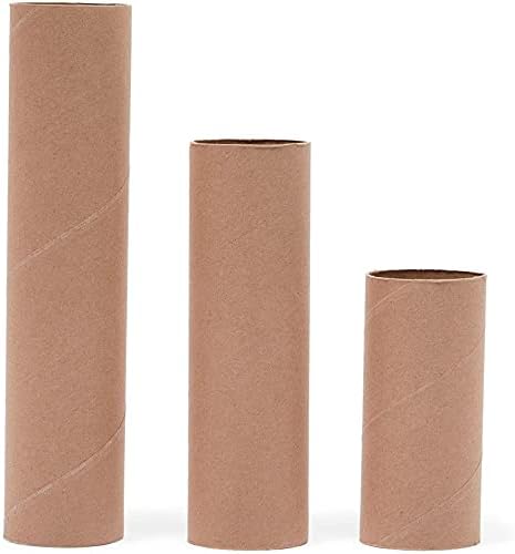 Кафяви картонени тръбички за diy, Ролка хартия, за да работи с ръцете си (3 Размера, 36 опаковки)