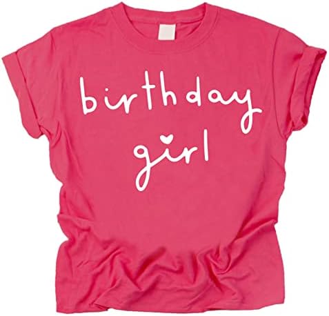 Тениски с надпис Olive Обича Apple Birthday Girl with Heart Basic Birthday за момичета на Всяка възраст за Рожден Ден