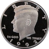 Монета Кенеди 1992 г., с Скъпоценния камък в Полдоллара Монета на САЩ в Полдоллара, Без да се позовават на Монетния двор на САЩ