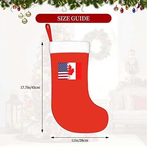 Коледни Чорапи с Флага на сащ и Канада Флага TZT, Подаръци за Коледно парти за семейни Празнични украси 18 Инча