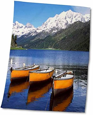 Екзотични места 3dRose Florene Worlds - Лодки, Пришвартованные В Швейцария - Кърпи (twl-54120-1)
