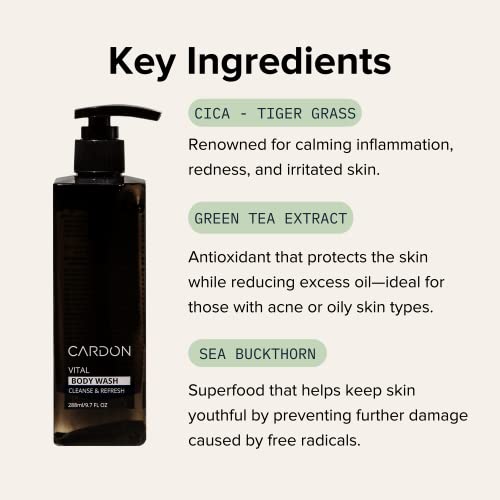 Препарат за измиване на тялото Cardon Acne Cleansing за мъже, корейски грижа за кожата, напълно натурален екстракт от зелен