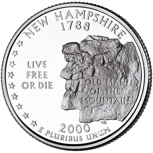Сребърен пруф 2000 г., Избор тримесечие на щата Ню Хемпшир, Не Обращающийся Монетен двор на САЩ