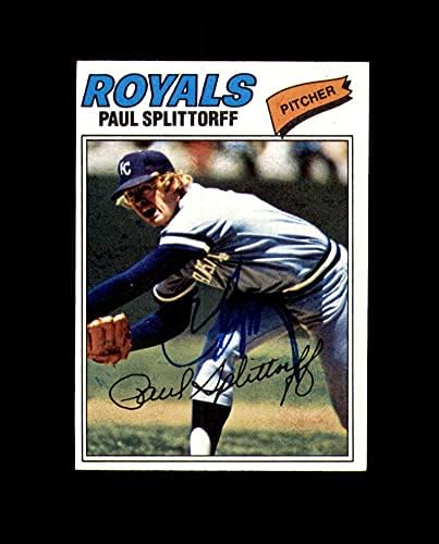 Автограф Пол Сплиторффа , Собственоръчно подписана през 1977 г. Topps Kansas City Рояли