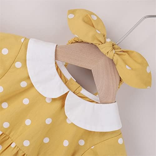 Xbgqasu/Гащеризон на Точки с къси ръкави за новородени Момичета, комплект дрехи от 2 теми, Пролетно облекло за Малки момичета (Жълто, 9-12