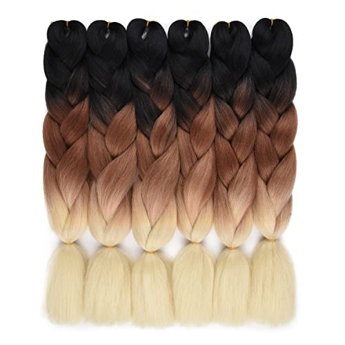 RAYIIS 6 Опаковки Плетени на косата Kanekalon За изграждане на Синтетични Тъкани коса 24 инча (6 опаковки, 1Б-30-блондинка)
