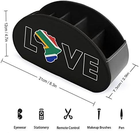Любовта Южна Африка Принт ТЕЛЕВИЗИЯ Дистанционно Управление Кутия За Съхранение на Притежателя Изкуствена Кожа, 5 Офиса Тава За Десктоп