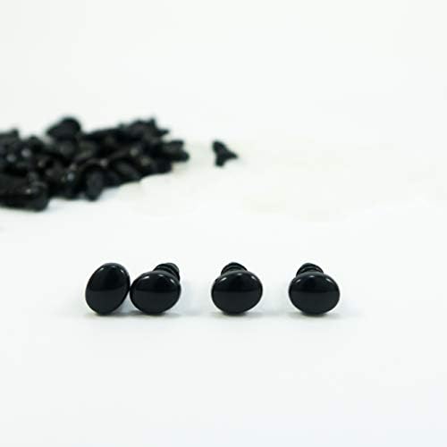 Черни овални Защитни очички 6 mm x 5 mm, носовете - 25 двойки (50 броя пъпки, 50 броя шайби)