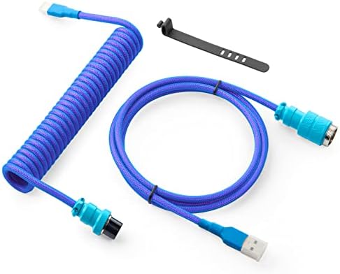 Обичай Навити USB кабел C GunMjo Pro за гейминг клавиатура, Механичен кабел за клавиатура с два ръкава и подвижна метална