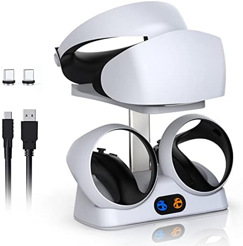 Зарядно устройство за Контролери PS VR2 Sense с Притежателя на Слушалки, Докинг станция Nargos Virtual Reality Charger Stand