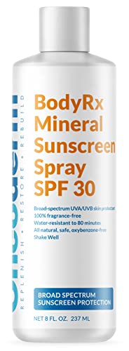 Минерален слънцезащитен лосион Oncoderm BodyRx SPF 30 - Слънцезащитен крем за чувствителна кожа, Без парабени, Слънцезащитен