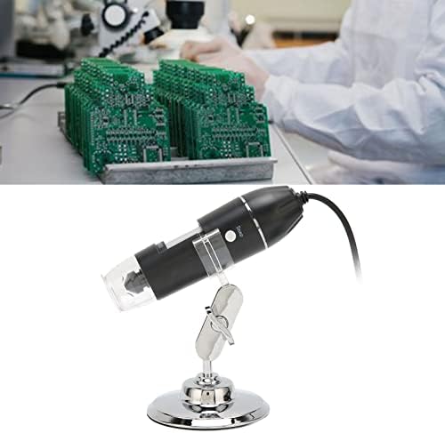 Дигитален микроскоп ASHATA USB, 50X‑1600X Увеличение, Преносими Преносими Микроскопи с 8 Регулируеми светодиоди, USB-Ендоскопска Камера
